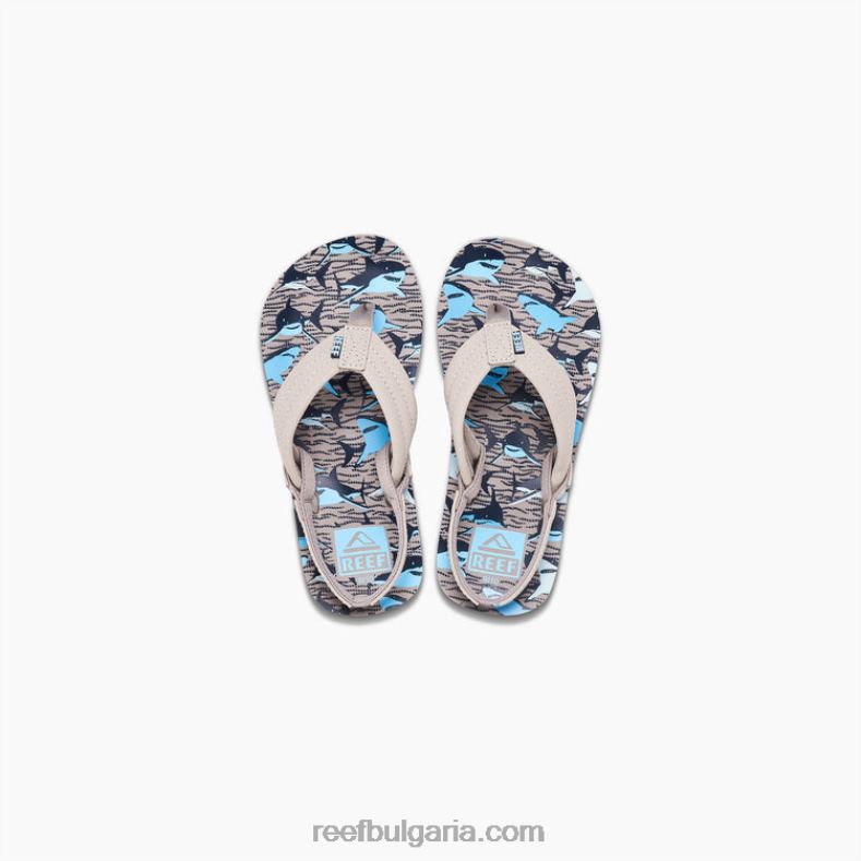 Reef Bulgaria - деца Reef малко ахи 2T28F829 жълтокафяви акули