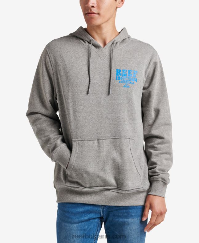 обувки Reef - мъже Reef пуловер carland hoodie 2T28F743 стоманено сиво