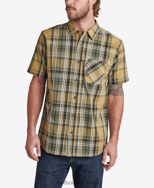 Reef t-shirts - мъже Reef тъкана риза с къс ръкав 2T28F662 семе от копър