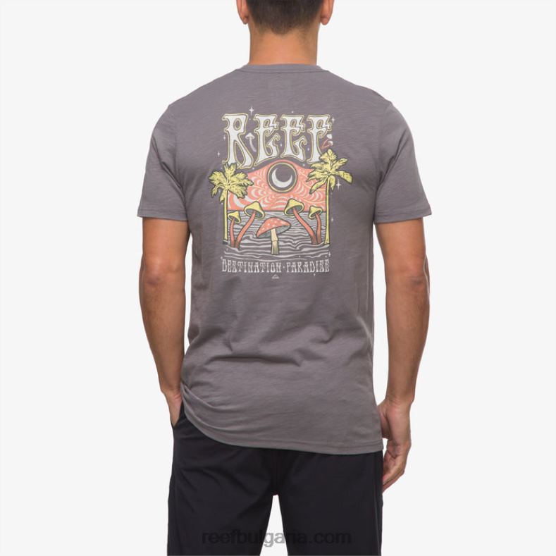 Reef t-shirts - мъже Reef тениска с къс ръкав с райски плакат 2T28F574 тиха сянка