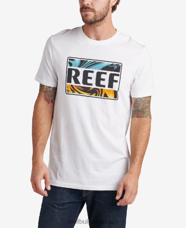 Reef t-shirts - мъже Reef бенгалска тениска с къс ръкав 2T28F617 marshmallow