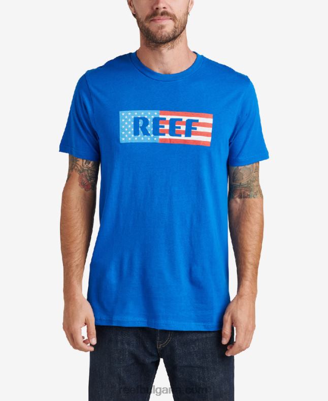 Reef t-shirts - мъже Reef стетсън тениска с къс ръкав 2T28F620 лапис