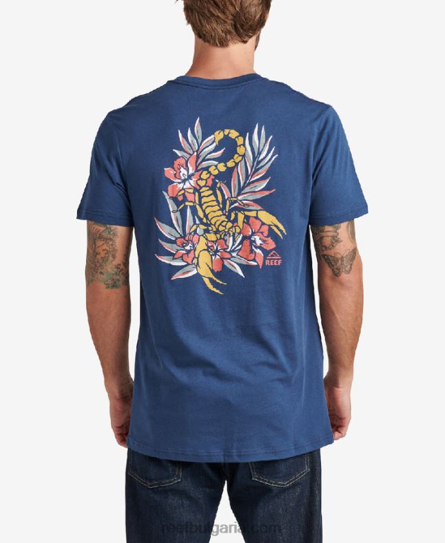 обувки Reef - мъже Reef хищник тениска с къс ръкав 2T28F631 син отличителен знак