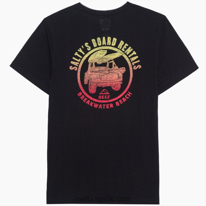 обувки Reef - мъже Reef солена тениска с къс ръкав recyclo 2T28F592 черен